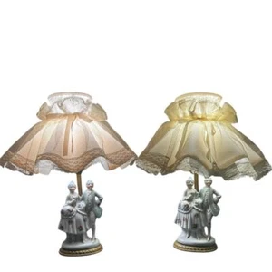 MCM Courting Victorian Male/Female Desk Lamp with Vintage Shades (Set of 2) - Picture 1 of 12