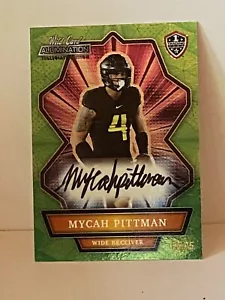 Mycah Pittman, 2021 Wild Card, Green Alumination, 55/75, Auto, Card ANBC-A - Picture 1 of 2