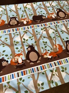 Northcott Into the Woods Deborah Edwards Fox Flannel fabric Kids - 30”x45” -VTG - Picture 1 of 5