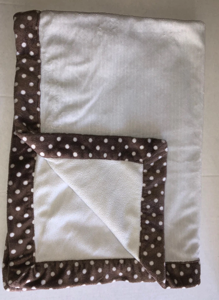 MANTA BEBÉ MARRÓN LUNARES ACANALADOS AZUL CLARO RECIÉN NACIDO MUY BUEN ESTADO H5 Foto 1 de 1