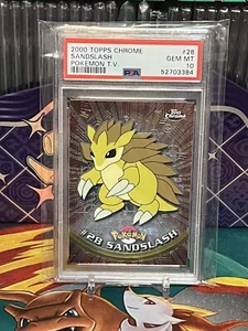 PSA 10 Sandslash Topps Chrome #28 Pokemon TV Holo Foil 2000 Graded Gem Mint - Picture 1 of 2