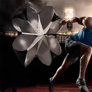 56" Speed Training Resistance Parachute Black Aids Outdoor Track Field Parachute - Picture 1 of 7