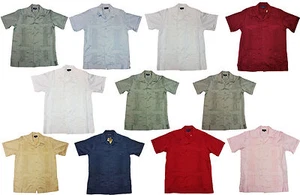 Guayabera Classic With Four Pockets Guanajuato Embroidery on the Back - Picture 1 of 23
