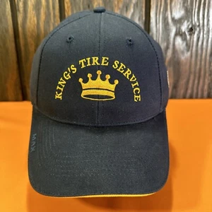 King's Tire Service Hat Cap New Adjustable Black USA Flag Crown Auto Car Y2k - Picture 1 of 12