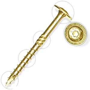 Tornillos para madera con cabeza de oblea Torx premium autorroscantes para terraza de madera, dormir - Imagen 1 de 19