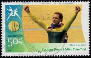 Estampilla de ciclismo Ben Kersten 50c de los Juegos de la Commonwealth 2006 buena usada - Imagen 1 de 1