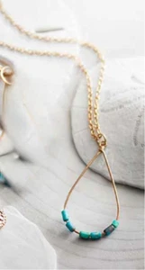 Turquoise Teardrop Pendant Necklace | Roost for Aureus + Argent – MSRP $80 - Picture 1 of 3
