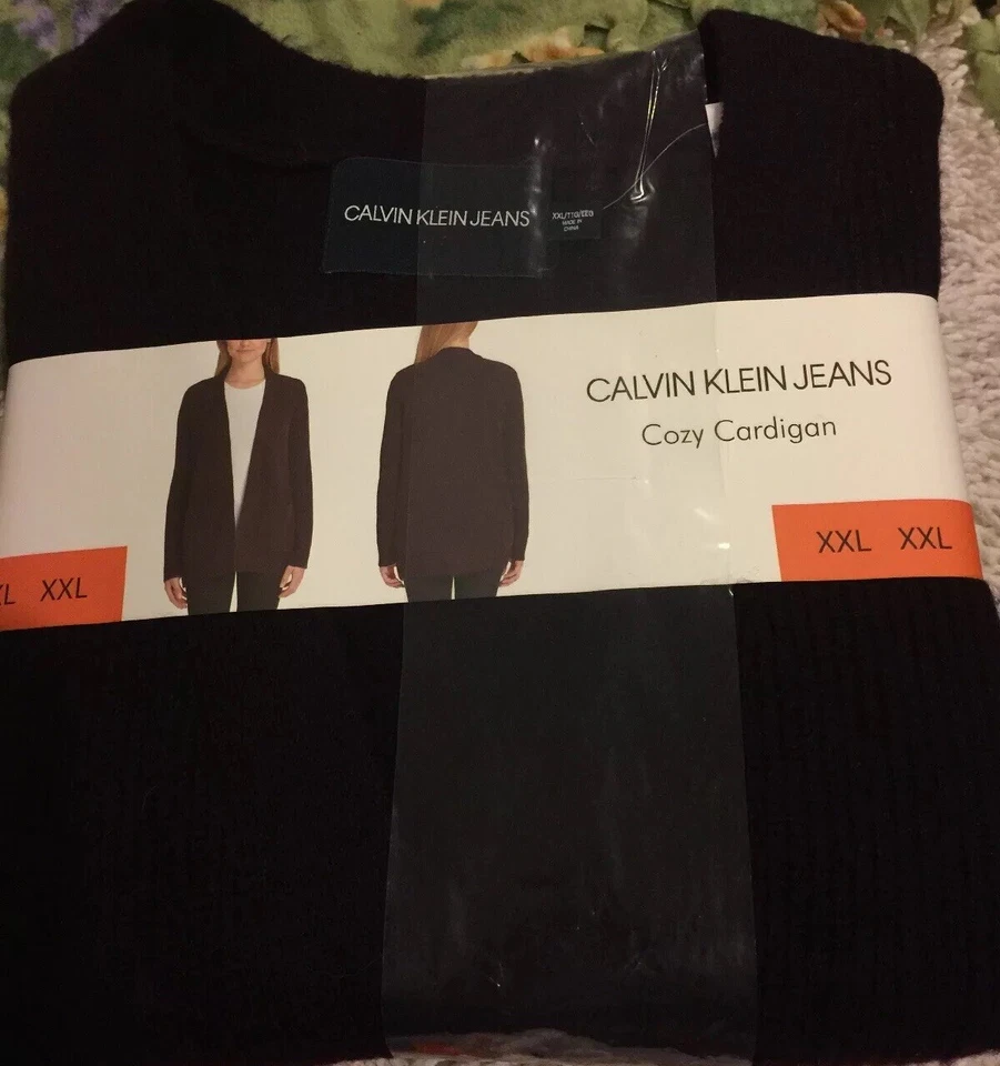 Calvin Klein Jeans Sweater XXL Aubergine Cardigan Open Front 1339532 (1041)