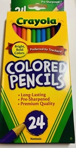 Crayola Colored Pencils 24Pk Multi-Color Sharpened, Nontoxic Bold Color New - Bild 1 von 2