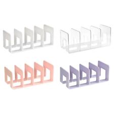 Acrylic Bookends 4 Compartment Book Storage Rack for Home Countertop Recipes