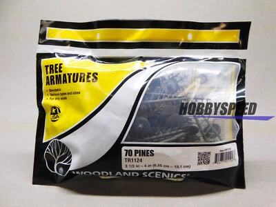 WOODLAND SCENICS 70 PINE TREE ARMATURES ALL GAUGES railroad scenery WDS1124 NEW - Image 1 of 3