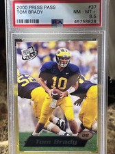 2000 PRESS PASS TOM BRADY RC #37 PSA 8.5!! WOLVERINES!! PATRIOTS!!