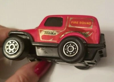 Vtg 1982 Tonka Fire Squad Red Jeep 142 Pull Back Clutch Poppers Made in Japan - Image 1 of 4