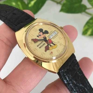 ELGIN Mickey Wristwatch Automatic Vintage Men's Used - Picture 1 of 10