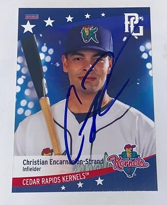 Christian Encarnacion-Strand SIGNED 2022 Cedar Rapids Kernels Card Auto RC Reds - Image 1 of 2