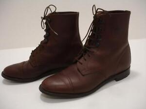 Women's UK 7.5 US 9.5 Marlborough Equestrian Brown Leather Lace-Up Boots England
