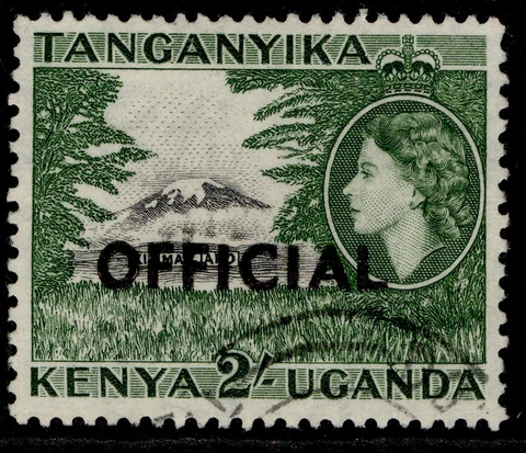 KENYA UGANDA TANGANYIKA QEII SG O9, 2s black & bronze-green, FINE USED Cover