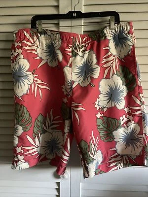 Lands End Swim Trunks Men’s L Floral Drawstring - Image 1 of 4