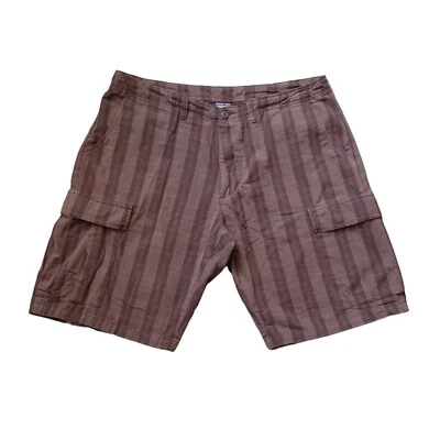 Pantalones Cortos Patagonia Para Hombre 38 Marrón Carga Dos Tonos Rayas Logo Algodón Orgánico Foto 1 de 4