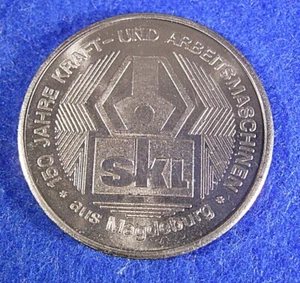 01 198 DDR Medaille SKL Magdeburg 150 Jahre Kraft- und Arbeitsmaschinen 1986 - Picture 1 of 2