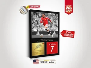 Cristiano Ronaldo Soccer Art Print Poster Framed Canvas Wall Art Decor Man Cave - Picture 1 of 11