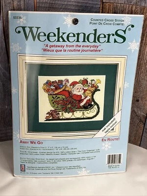 NUEVO JCA Weekenders Santa Cross Stitch Kit Away We Go Foto 1 de 3