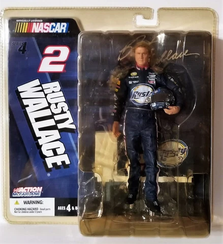McFarlane NASCAR #2 Rusty Wallace Series 4 Blue Firesuit No Glasses 2005 RW8-005 Cover