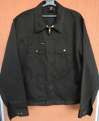 Vintage French Work Jacket Kansas Brown Chore Coat Workwear Diolen Sanfor (L) - Image 1 of 4