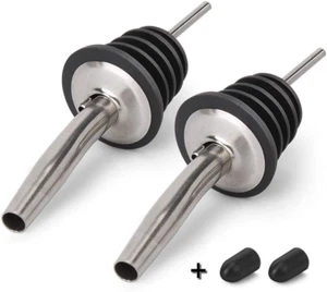 2PCS Stainless Steel Pourers, Speed Wine Bottle Pourer, Olive Oil and Vinegar T - Picture 1 of 12