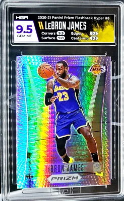 2020-21 Prizm LeBron James Flashback Hyper Prizm HGA 9.5 Gem Mint Lakers!! - Image 1 of 2