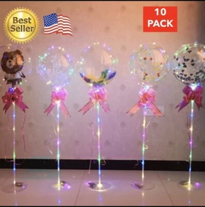 10 Pcs Stand  Bobo Balloons Graduation Birthday Wedding Decoration Base Globos - Picture 1 of 9