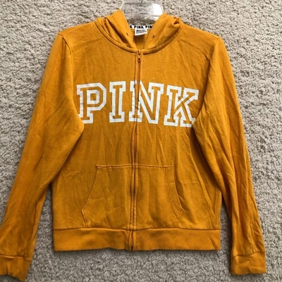 ROSA Victorias Secret Sudadera con Capucha Mediana Adulto Amarilla Cremallera Completa Sudadera Para Mujer M Foto 1 de 4