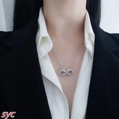 New In GIft Box Hyperbola pendant Infinity, white, rhodium plated 5679434 - Image 1 of 3