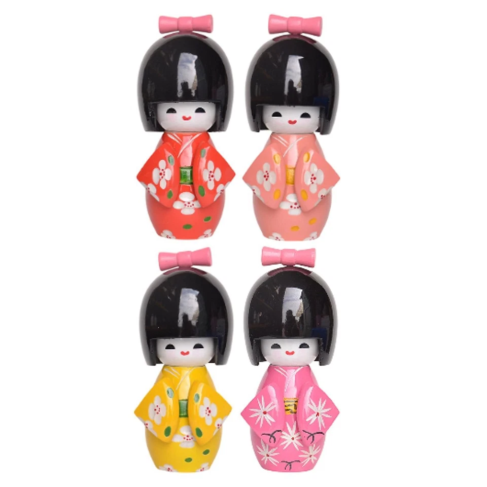 Traditionelle japanische Kimono Geisha Puppe Schreibtisch Figur 4,7 Zoll Miniatur Statue - Bild 1 von 1