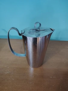 Brocca crema tè acqua calda inox vintage art deco nativa manico ritorto 6" - Foto 1 di 8