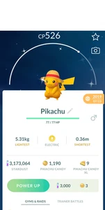 Pokemon Trade Go - Shiny Pikachu Straw Hat Luffy Costume - RARE - Picture 1 of 2