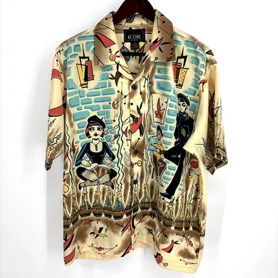 Vintage LA Rocka BC Ethic MCM Hawaiian Beatnik Jazz Music Shirt Size Medium - Image 1 of 4