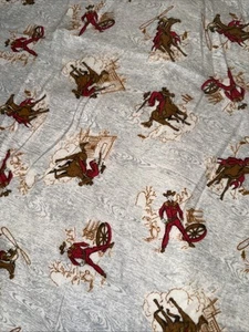 Vintage flannel cowboy fabric 34x48 - Picture 1 of 1