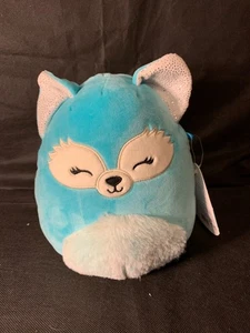 Kellytoy Squishmallow 8" Dabney the Fox Nuevo con Etiquetas Azul Brillante Plata Oreja Interior - Imagen 1 de 9