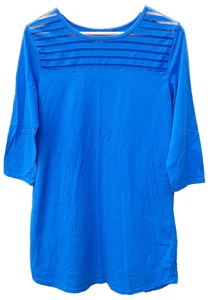 Camisón para mujer Soft Sensations talla M azul pulóver tejido manga 3/4 malla - Imagen 1 de 8