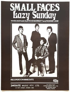 Small Faces - Lazy Sunday 1967 Original Australian Sheet Music - Picture 1 of 1