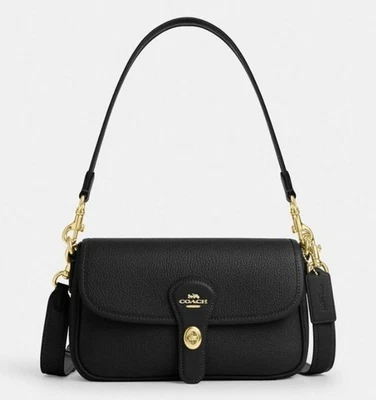 COACH Black CY683 Hadley Shoulder Bag  Outlet Women's Bag NEW - Image 1 of 4