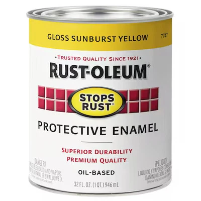 Rust-Oleum 7747502 Interior/Exterior Paint, Gloss, Oil Base, Sunburst Yellow, 1 - Image 1 of 4