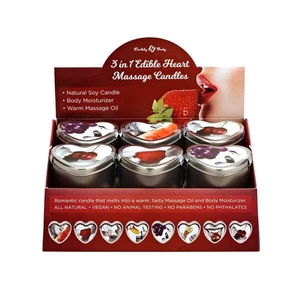 3 in 1 Edible Heart Massage Candles - Flavoured Massage Candles - Counter Dis... - Bild 1 von 1