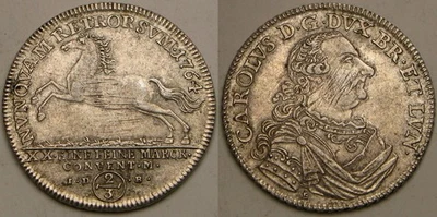Талер BRUNSWICK WOLFENBUTTEL (Германия) 2/3 1764 - серебристый 0,835 - хорошее состояние/очень хорошее состояние - 2054 * - Изображение 1 из 4