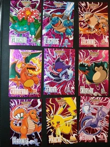 Purple Cracked Set 9 Complete Pokemon Database Attacks Set Attack Data Base - Picture 1 of 5