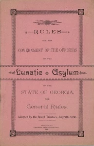 MENTAL HEALTH / Rules for the Government of the Officers of the Lunatic 1891 - Picture 1 of 1