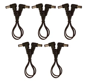 (5) 1 pie ángulo recto 2,1 mm x 5,5 mm cañón plano pedal para guitarra cables de alimentación de CC - Imagen 1 de 4