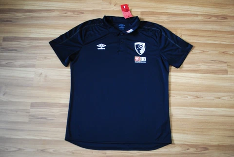 BNWT BOURNEMOUTH THE CHERRIES ENGLAND POLO FOOTBALL SHIRT JERSEY SIZE XL BLACK Cover