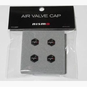 Nismo Aluminum Tire Air Valve Stem Caps set of 4 Black Authentic 99927-RN302 #2 - Picture 1 of 6